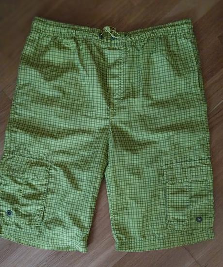 Limetkovo - zelené kraťasy s drobným károm, 170