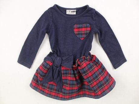 Modro-červené kárované šaty next veľ. 6-9 mes., 74