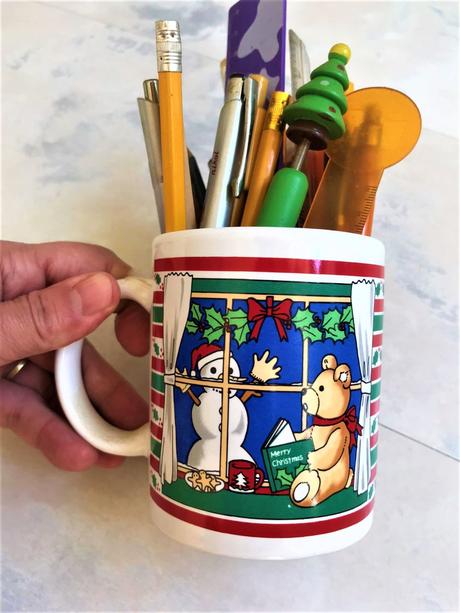 Vianočný hrnček na perá,