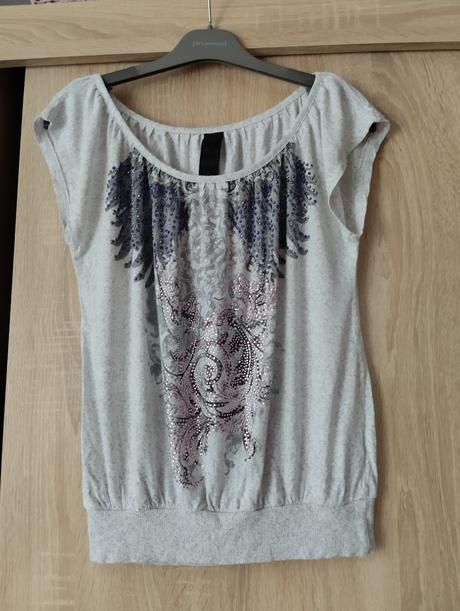 Zarga tričko s farebnými kamienkami, m