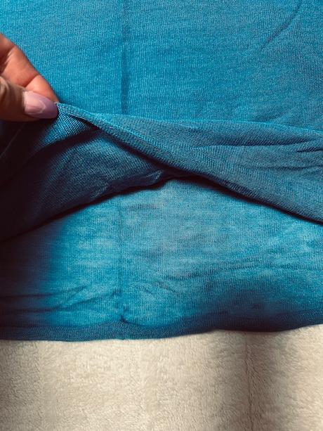 Komínový úpletový tenší šál modrý,