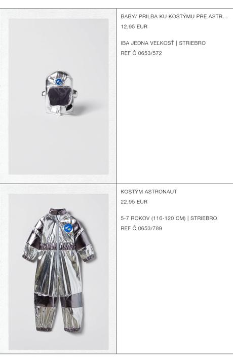Kostým astronaut 5-6rokov zara nenosený,