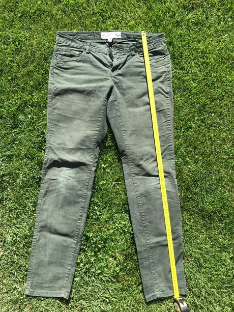 Zelené manchestrové nohavice, h&m,42