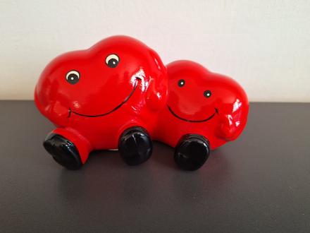 Keramická pokladnička srdiečka,