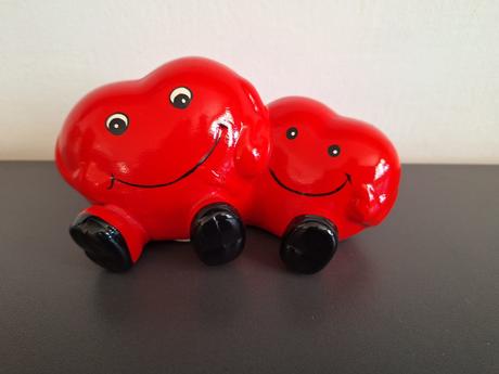 Keramická pokladnička srdiečka,