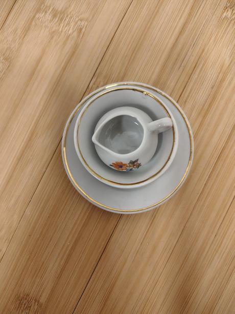 Vintage mini porcelán pre bábiky georgína 3ks 70.r,