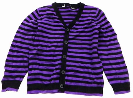 Fialovo-čierny svetrík 116/122, h&m,116