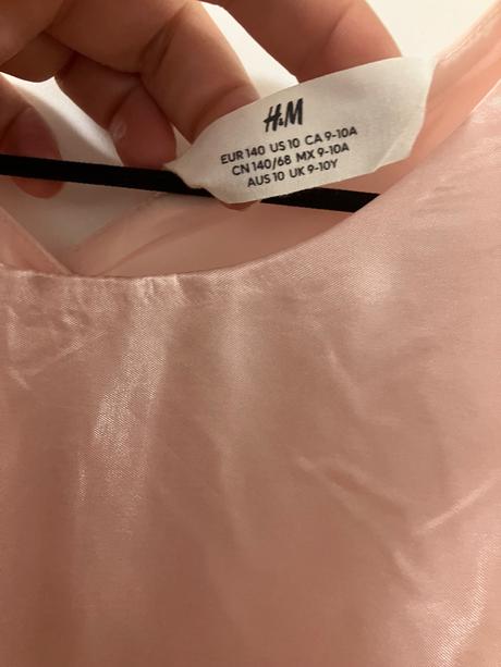 Ruzove saty, h&m,140