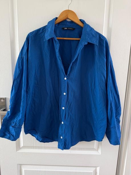 Klasická košeľa zara xxl oversize kráľovská modrá, zara,xxl