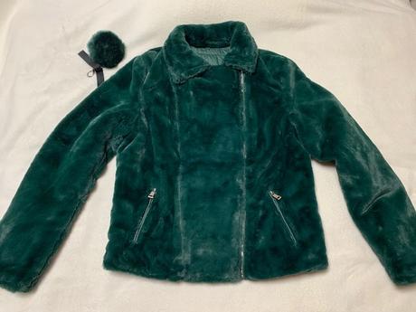 Obojstranná zelená bunda s kožušinou guess jeans, guess,l / m