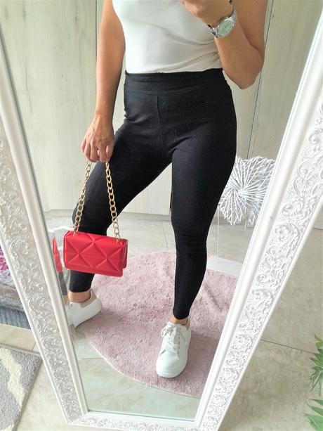 Čierne rebrované legíny-m, m