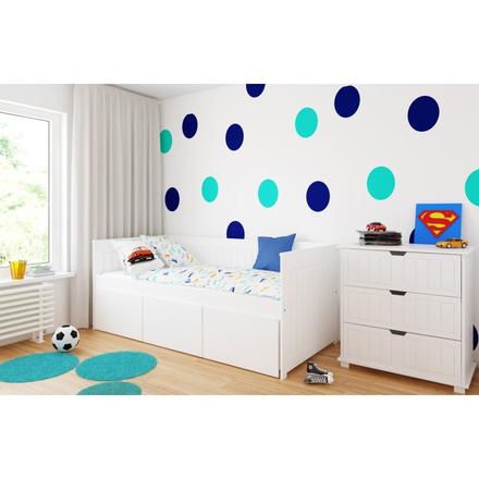 Detská posteľ 200x90 + 3 šuflíky, šírka (cm): 90,dĺžka (cm): 200