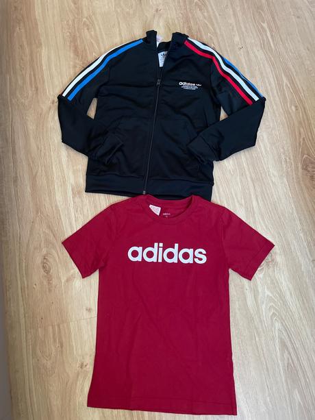 Mikina teplakova a tričko, adidas,140