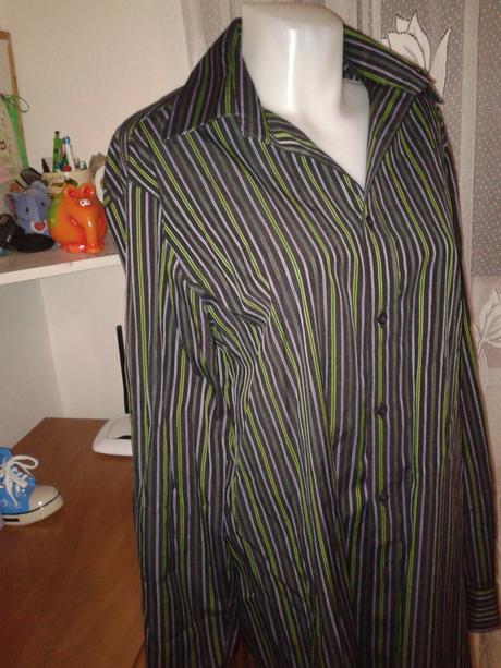 Čierna pánska košeľa zn. adam s  pásmi veľ. 43, 43