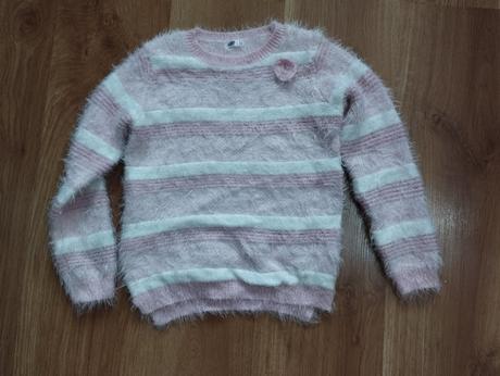 6. 3ks chlpatých svetríkov 122/128, h&m,122