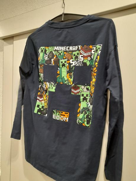 Tričko minecraft dlhý rukáv tmavomodré, reserved,158