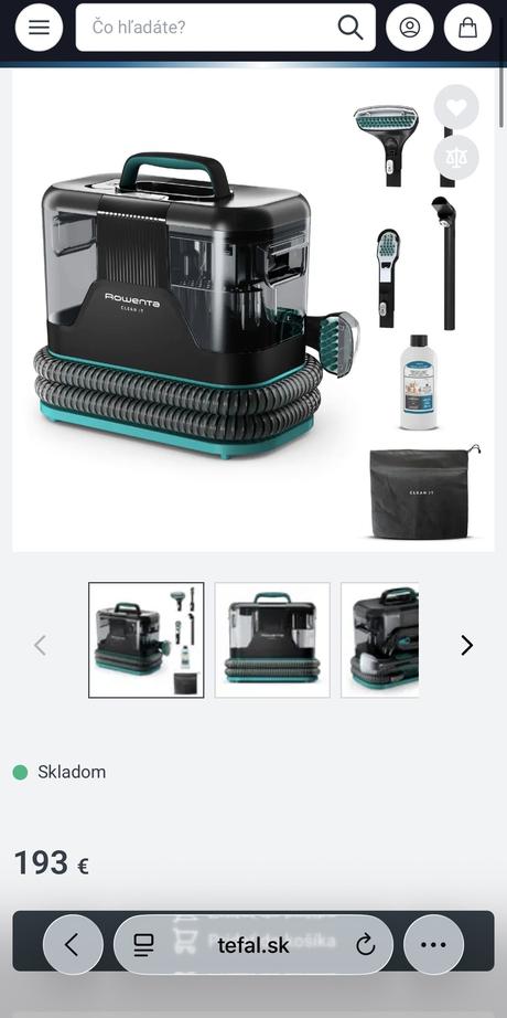 Čistič škvŕn a tepovač rowenta clean it, rowenta