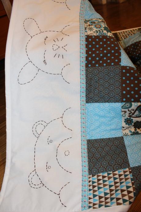 Tyrkysovo-hnedá  detská deka, 