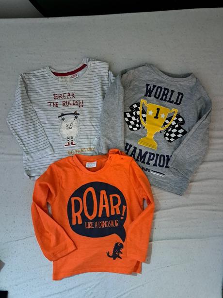 Oranžové a šedé tričko s aplikaciou 3ks, f&f,86