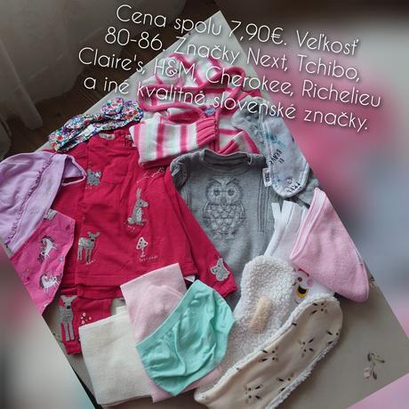 Balíček oblečenia pre dievčatko 80-86 jeseň zima, 86–98