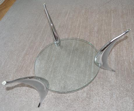 Konferenčný stolík chróm, sklo, 