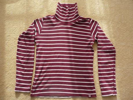 Rolák fialový pásikový, h&m,146