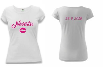 Tričko - nevesta + dátum, l / m / s / xl / xxl