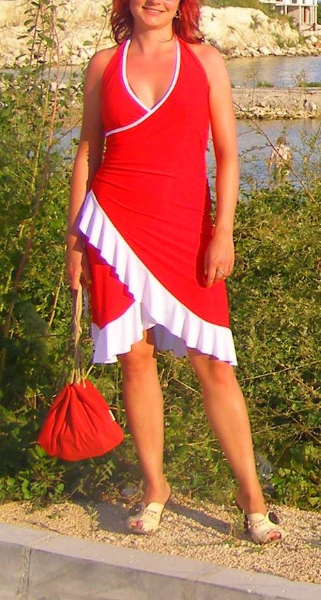Sexy červené šaty xs/s/m, m