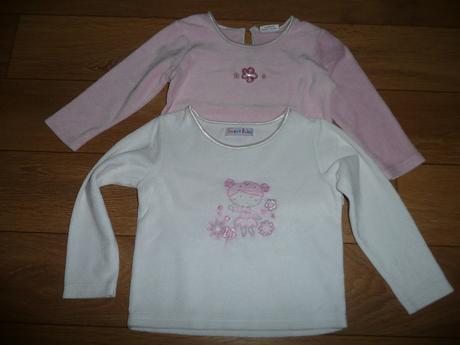 Velúrové tričká s dlhým rukávom 9-12 mes., 86