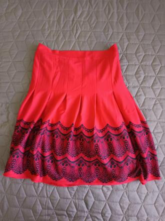 Červená zavinovacia sukňa, s