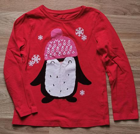 Dievčenské tričko s tučniakom 122, f&f,122