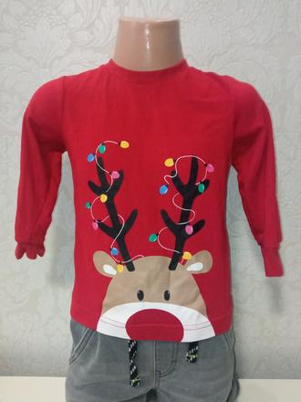 Chlapčenské vianočné tričko so sobom (18-23 mes.), 86