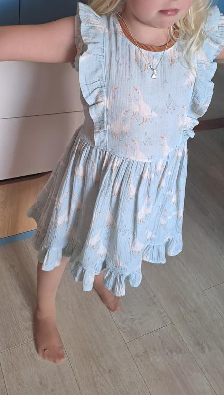 Mušelinivé šaty s húskami, 128