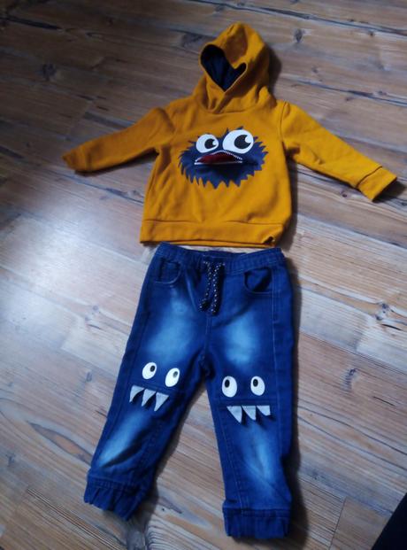 Mikina a riflove nohavice, dopodopo,74