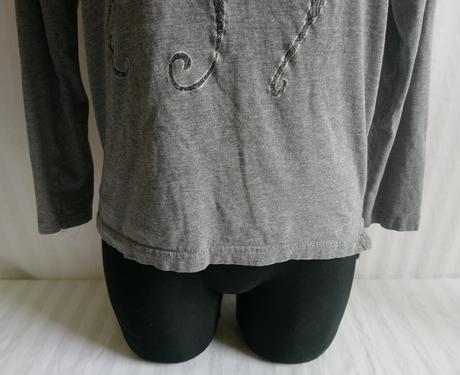 Dámsky tmavo sivý top s motívom, jean pascale, s