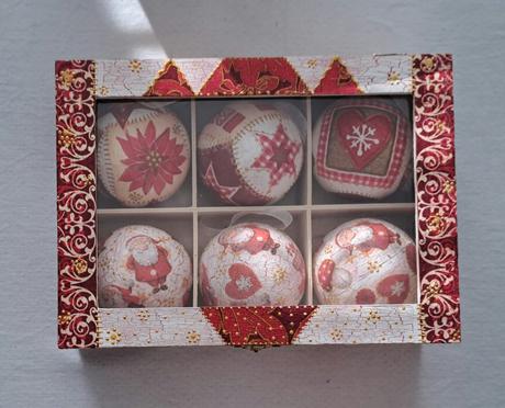 Vianočné gule v krabičke 2x handmade, 