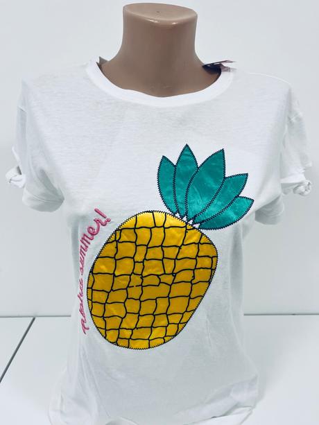 Štýlové dievčenské tričko s ananásom 1578, 158