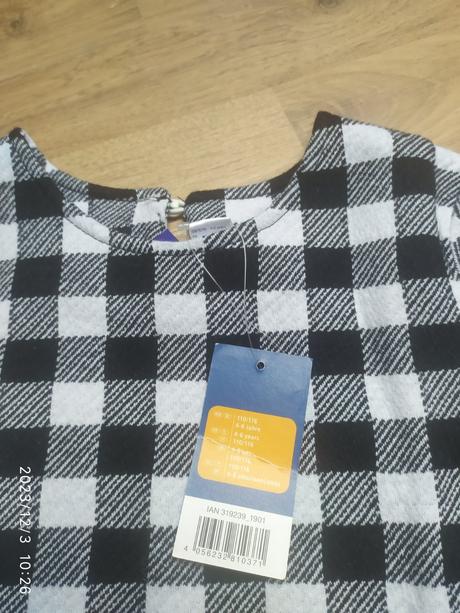 Čierno -biele kockovane šaty, lupilu,110