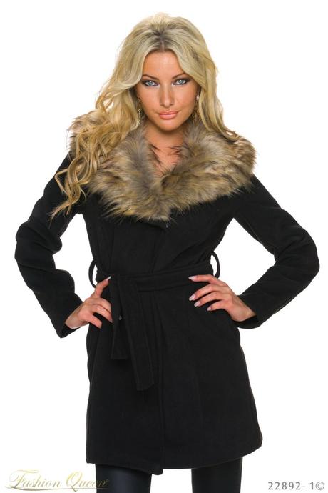 Tmavomodry prechodny kabat s kozusinou vel.uni, m / s