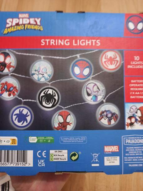 Svetelná led reťaz spiderman,