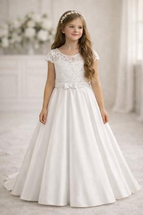 Exkluzívne biele dlhé šaty na prijimanie, svadbu, 128 / 134 / 140 / 146