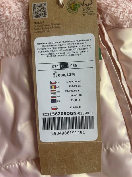Zimná kombinéza, coccodrillo,80