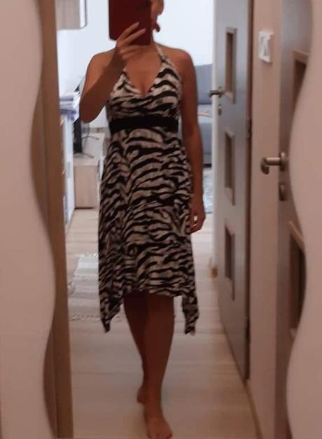 Šaty čierno biele, figi,s