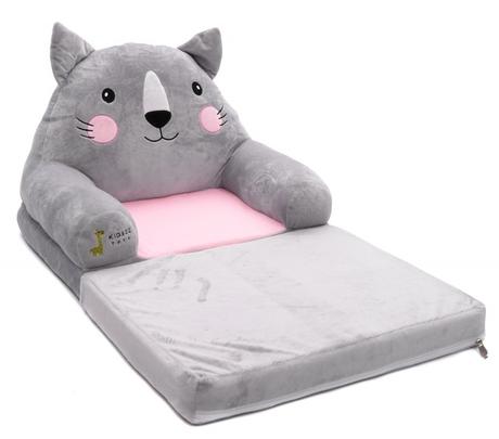 Plyšové kresielko rozkladacie 3v1 - mačka,