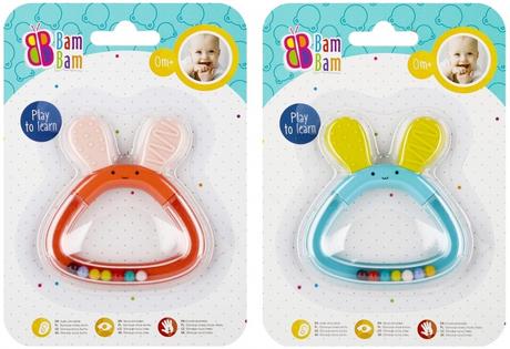 Bambam hrkálka/hryzátko zajac 8x8,5cm, 