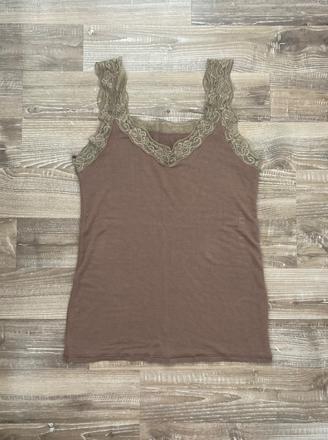 Elasticke letné tričko/tielko ramienka čipkované, m