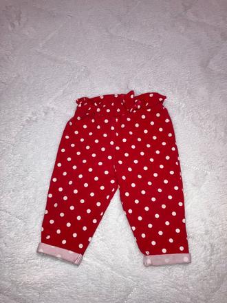 Červené nohavice s bodkami, 74