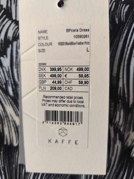 Šaty kaffe, l
