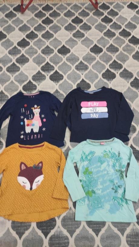 Dievčenské tričká dlhý rukáv vek 2-3 roky, 98