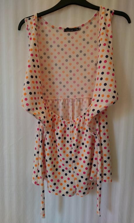 Dámsky elastický bodkovaný letný overal, boohoo, m